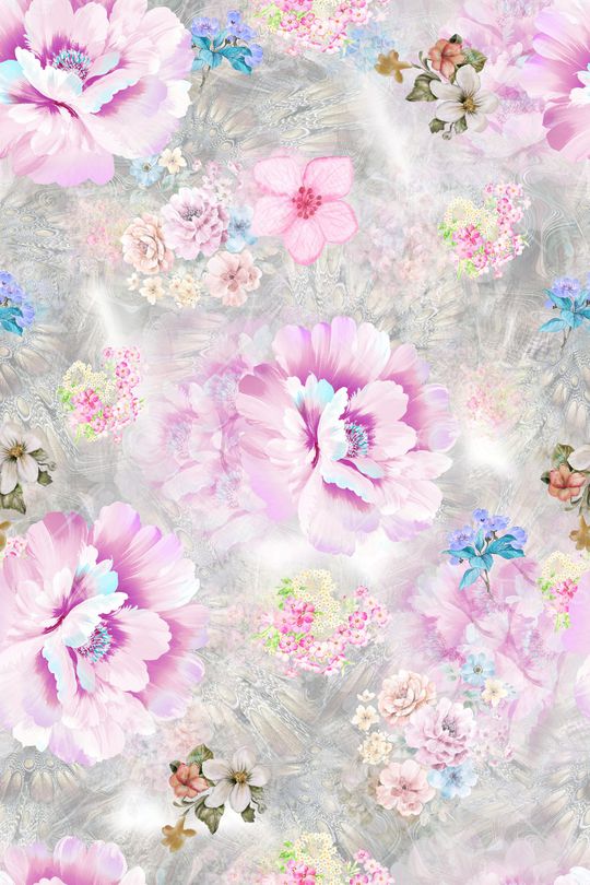 手绘花卉印花华亿平台图片