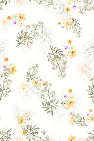 手绘花卉印花华亿平台图片