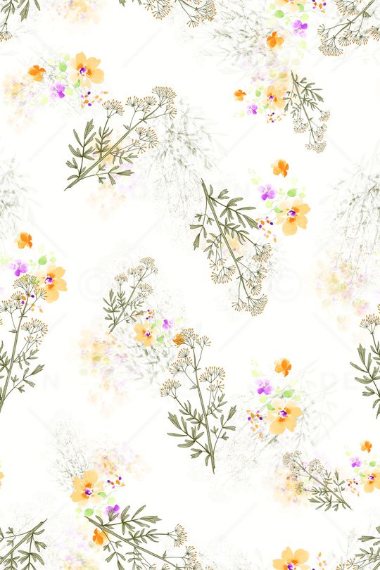 手绘花卉印花华亿平台图片