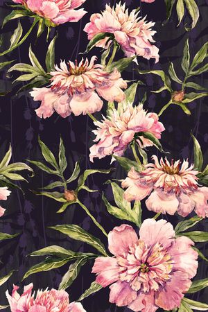 水彩花卉印花华亿平台图片