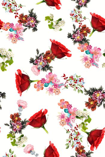 花卉印花华亿平台图片