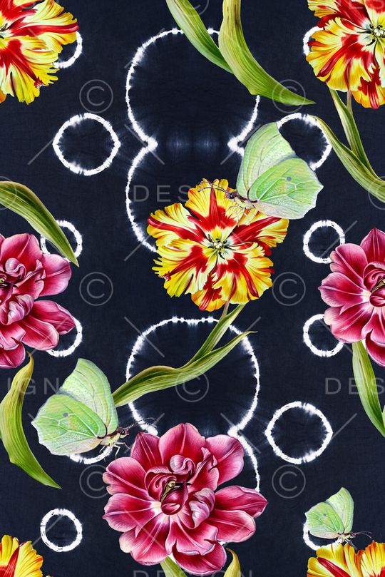 花卉印花华亿平台图片