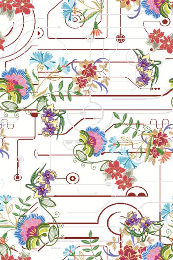 花卉印花华亿平台图片