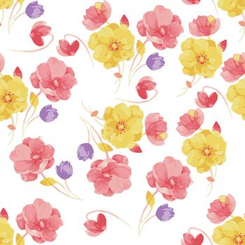 水彩花卉印花华亿平台图片