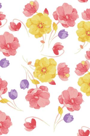 水彩花卉印花华亿平台图片