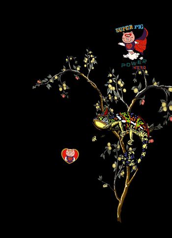 蜥蜴印花华亿平台图片