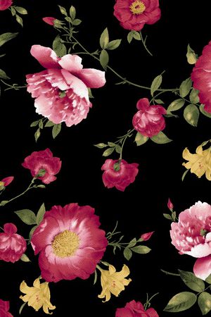 水彩花卉印花华亿平台图片