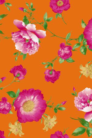 水彩花卉印花华亿平台图片