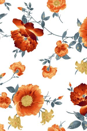 水彩花卉印花华亿平台图片