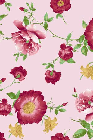 水彩花卉印花华亿平台图片