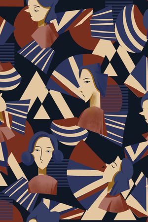 复古印花华亿平台图片