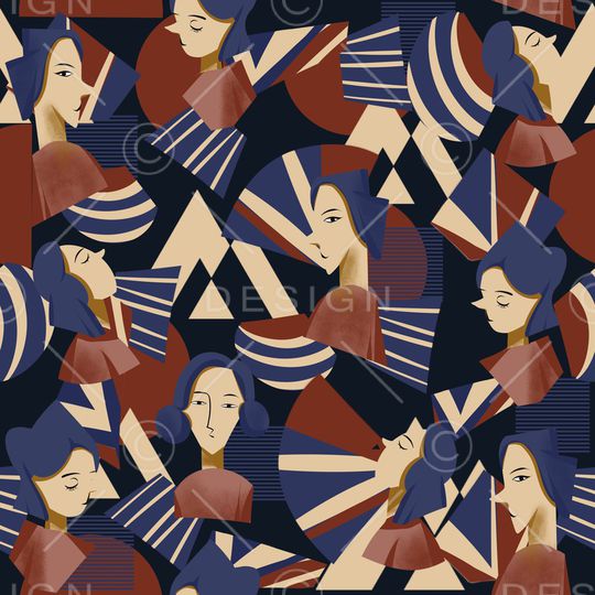 复古印花华亿平台图片