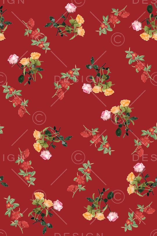 玫瑰花印花华亿平台图片