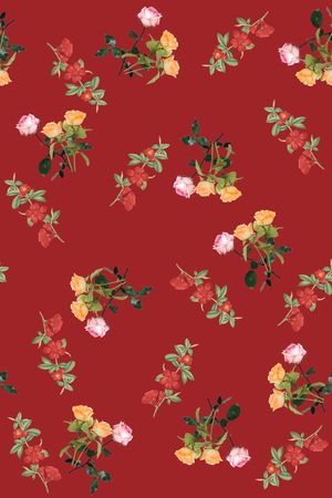 玫瑰花印花华亿平台图片