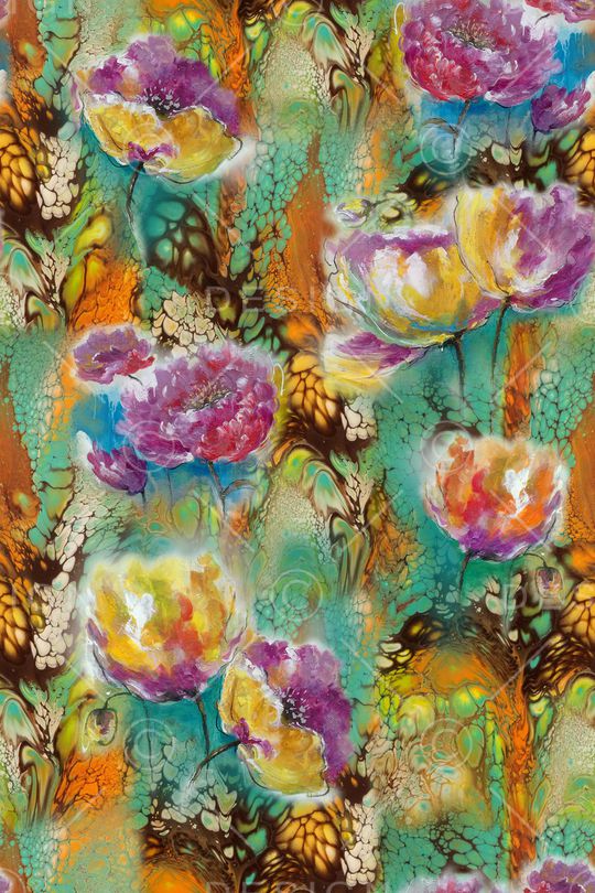 花卉印花华亿平台图片