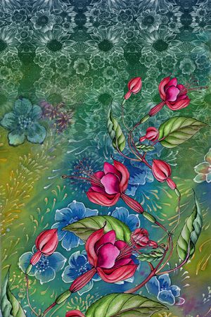 花卉印花华亿平台图片