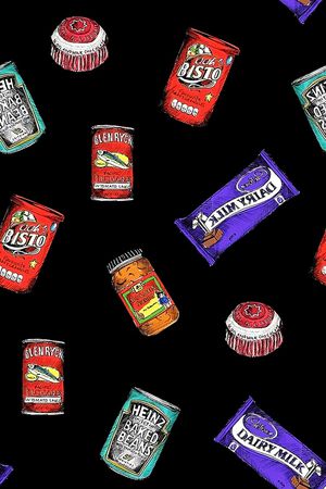 黑底花夲印花华亿平台图片