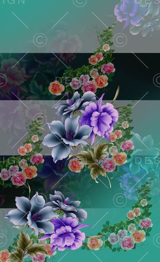 花卉印花华亿平台图片