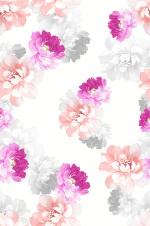 手绘花卉印花华亿平台图片