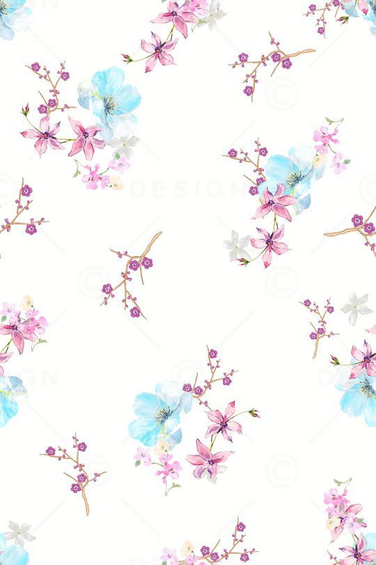 手绘花卉印花华亿平台图片