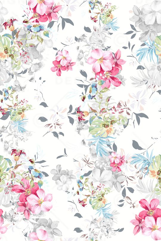 手绘花卉印花华亿平台图片