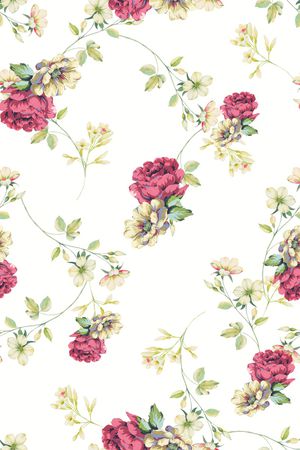 手绘花卉印花华亿平台图片