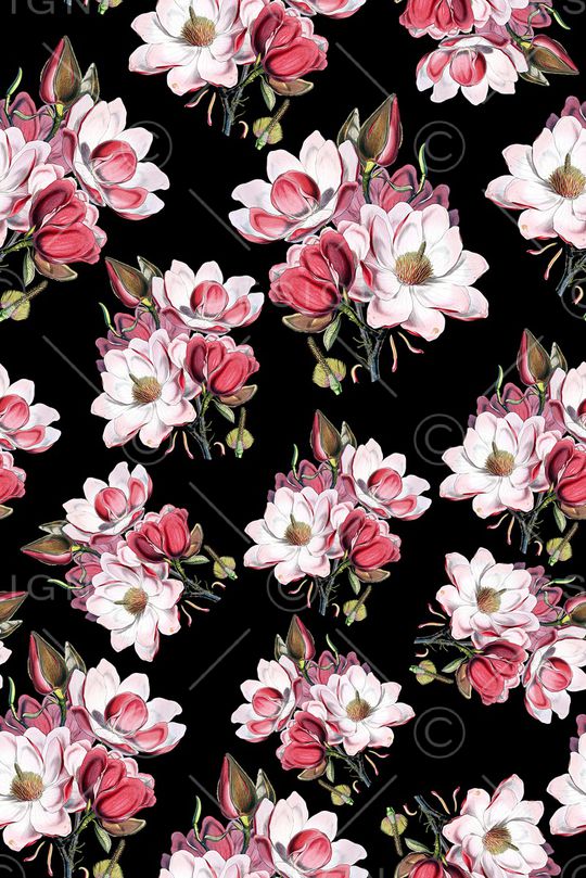 玉兰花印花华亿平台图片