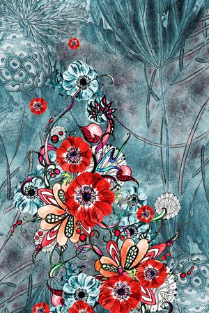 花卉印花华亿平台图片