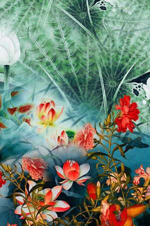 花卉印花华亿平台图片