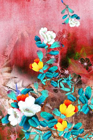 花卉印花华亿平台图片