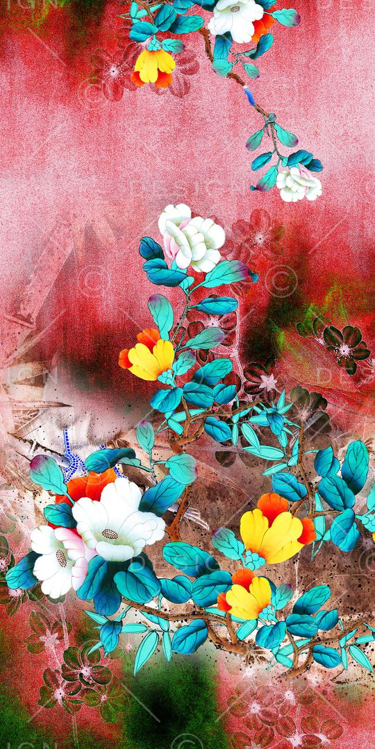 花卉印花华亿平台图片