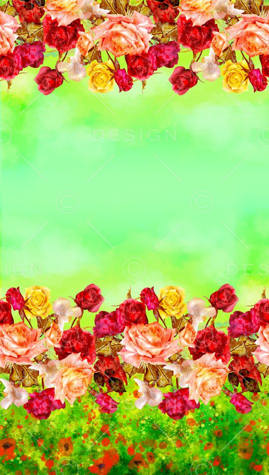 水彩花卉印花华亿平台图片