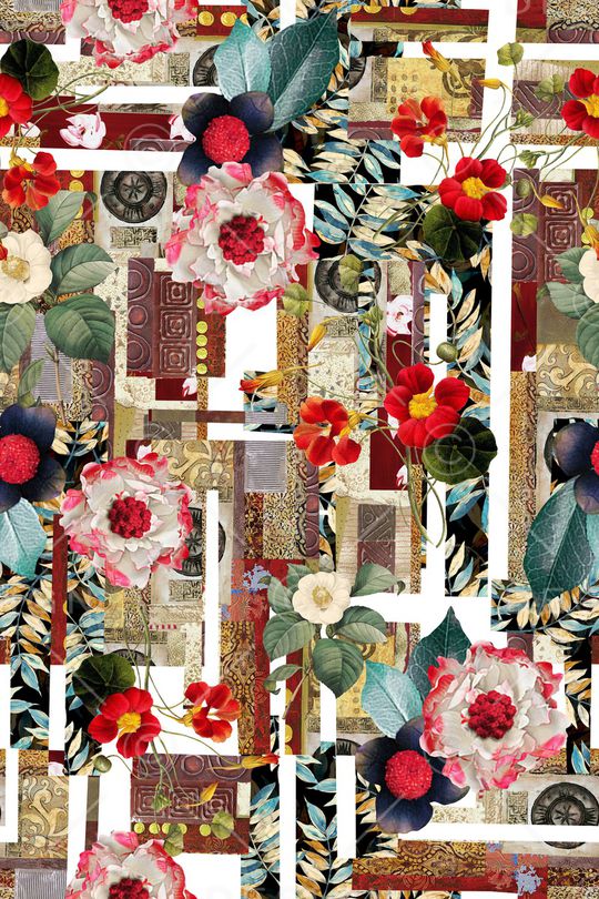 花卉印花华亿平台图片