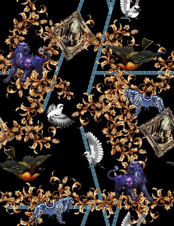 复古印花华亿平台图片