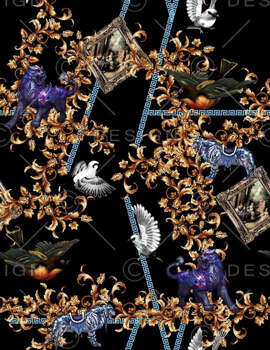 复古印花华亿平台图片