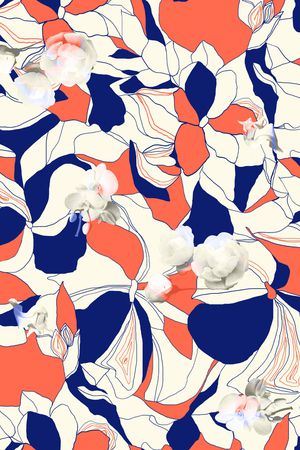 几何花卉印花华亿平台图片