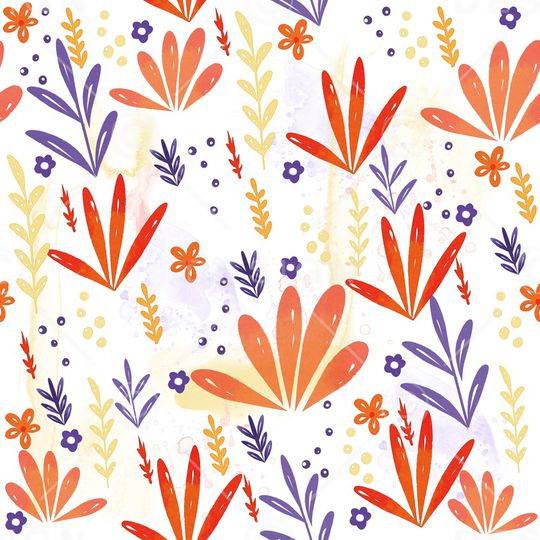 手绘花卉印花华亿平台图片