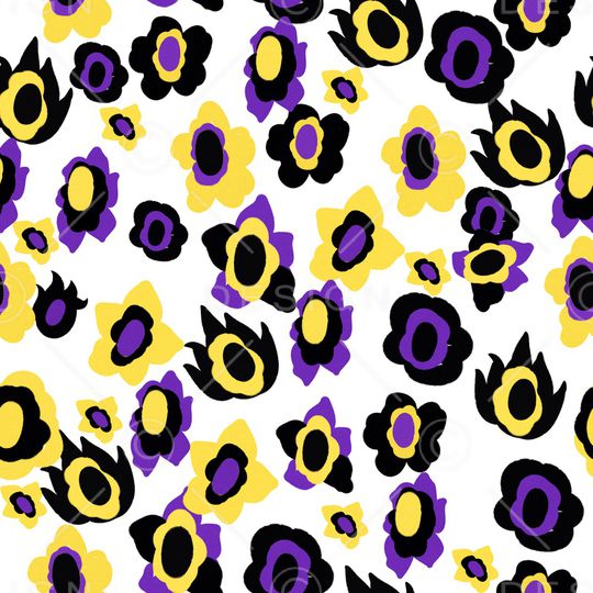 手绘花卉印花华亿平台图片