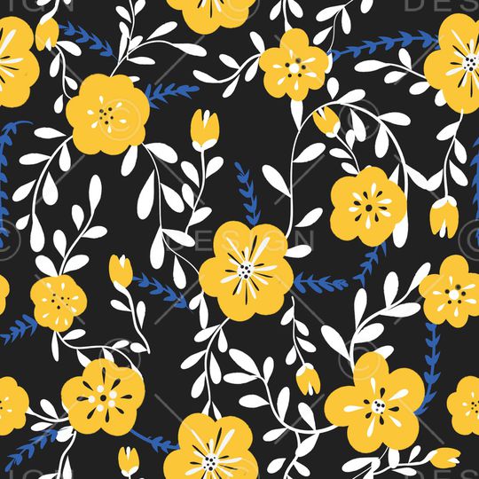 手绘花卉印花华亿平台图片