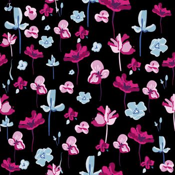 手绘花卉印花华亿平台图片