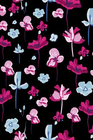 手绘花卉印花华亿平台图片