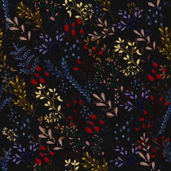 黑底花卉印花华亿平台图片