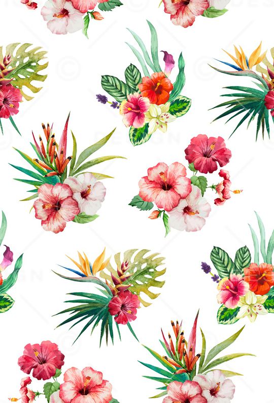 手绘花卉印花华亿平台图片