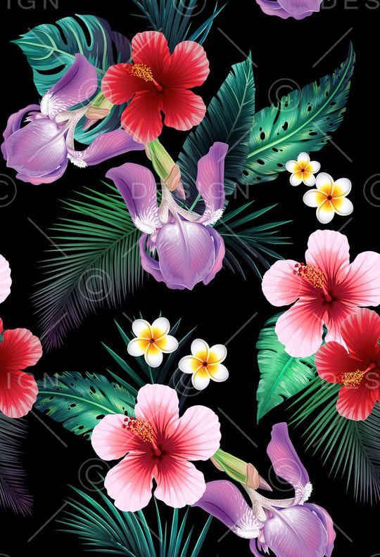 手绘花卉印花华亿平台图片