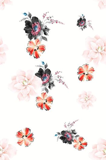 手绘花卉印花华亿平台图片