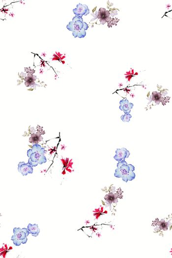 手绘花卉印花华亿平台图片