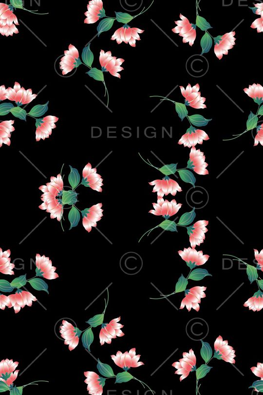 手绘花卉印花华亿平台图片