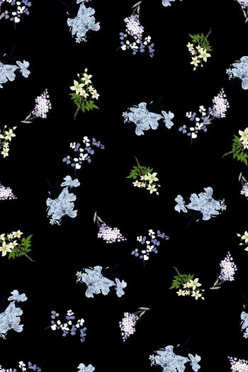 手绘花卉印花华亿平台图片