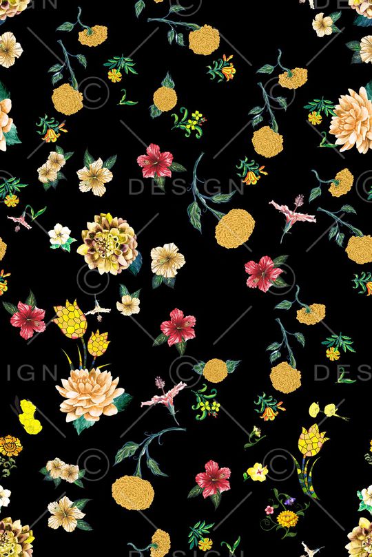 花卉印花华亿平台图片