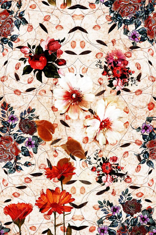 花卉印花华亿平台图片